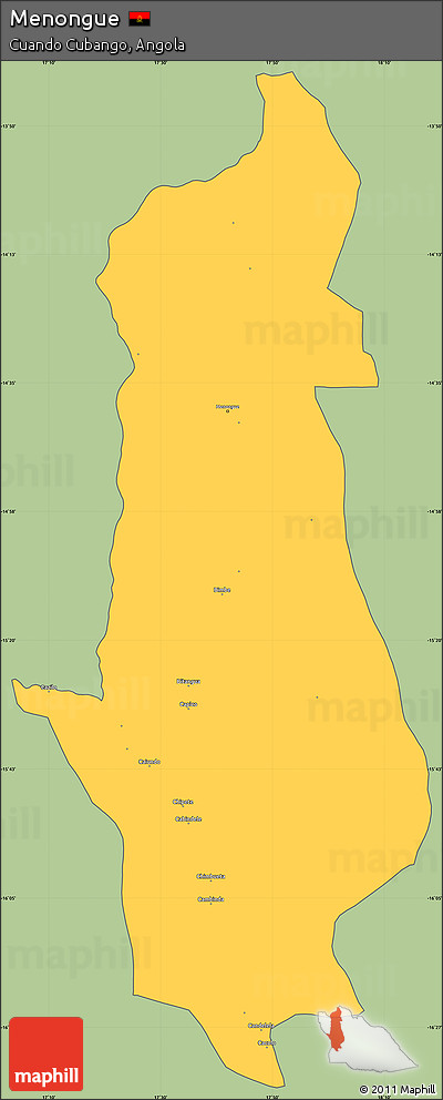 Savanna Style Simple Map of Menongue, cropped outside