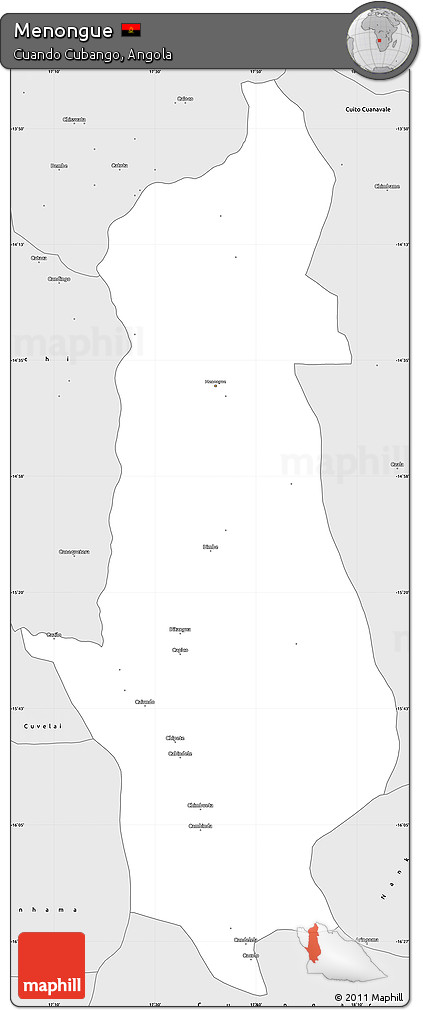 Silver Style Simple Map of Menongue