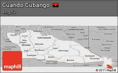Gray Panoramic Map of Cuando Cubango