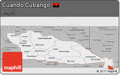 Gray Panoramic Map of Cuando Cubango