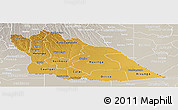 Physical Panoramic Map of Cuando Cubango, lighten, semi-desaturated