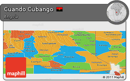 Political Panoramic Map of Cuando Cubango