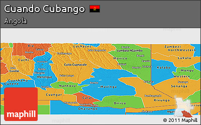 Political Panoramic Map of Cuando Cubango