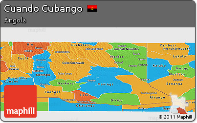 Political Panoramic Map of Cuando Cubango