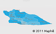 Political Shades Panoramic Map of Cuando Cubango, cropped outside