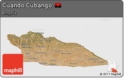 Satellite Panoramic Map of Cuando Cubango, cropped outside