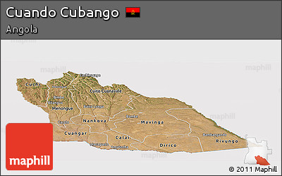 Satellite Panoramic Map of Cuando Cubango, cropped outside