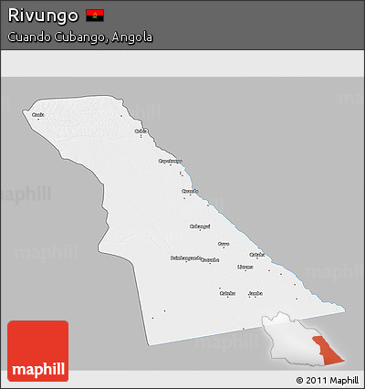 Gray 3D Map of Rivungo, single color outside