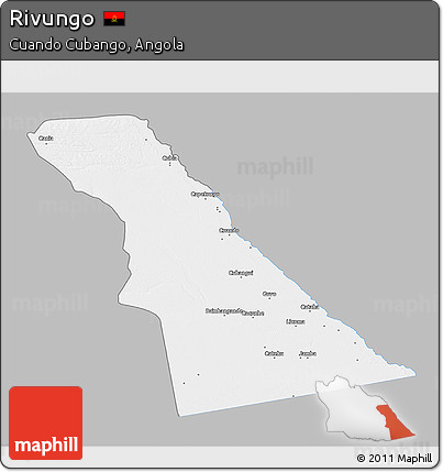 Gray 3D Map of Rivungo, single color outside