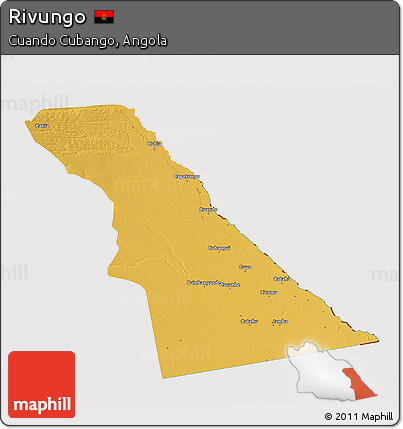 Physical 3D Map of Rivungo, cropped outside