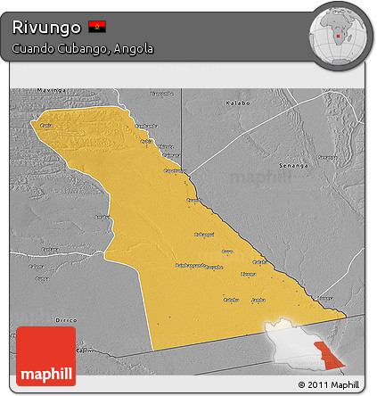 Physical 3D Map of Rivungo, desaturated