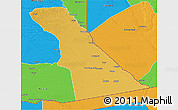 Physical 3D Map of Rivungo, political outside