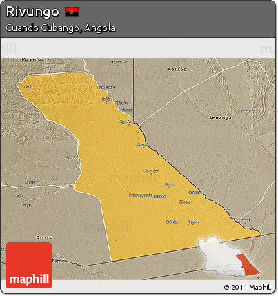 Physical 3D Map of Rivungo, semi-desaturated