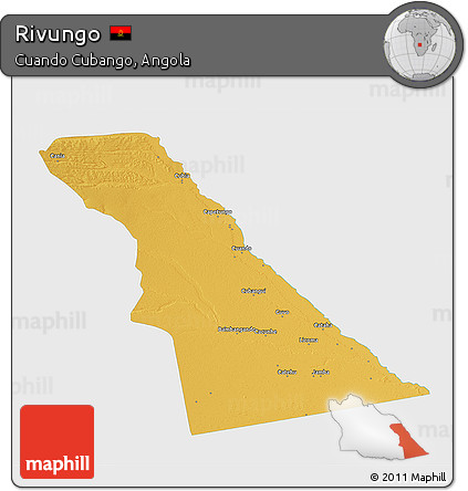 Physical 3D Map of Rivungo, single color outside