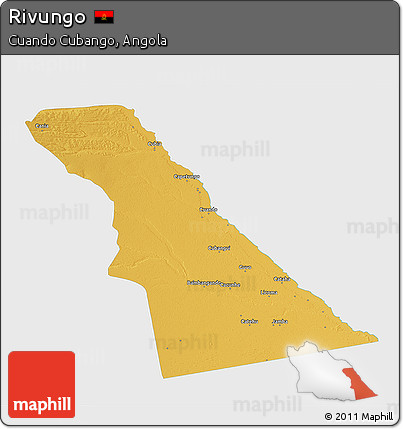 Physical 3D Map of Rivungo, single color outside