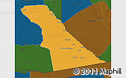Political 3D Map of Rivungo, darken