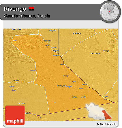 Political 3D Map of Rivungo, physical outside