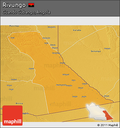 Political 3D Map of Rivungo, physical outside