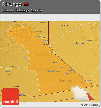 Political 3D Map of Rivungo, physical outside
