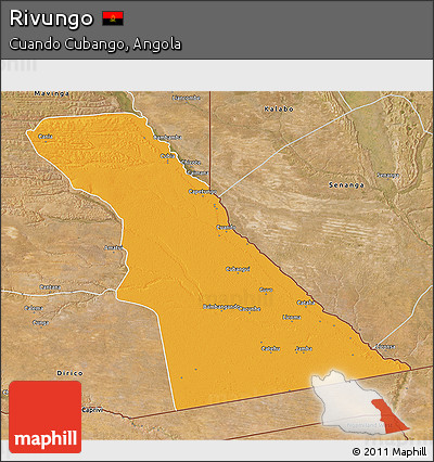 Political 3D Map of Rivungo, satellite outside