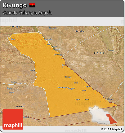 Political 3D Map of Rivungo, satellite outside