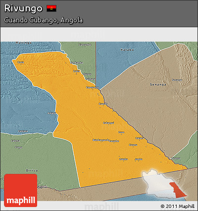Political 3D Map of Rivungo, semi-desaturated