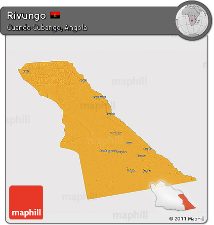 Political 3D Map of Rivungo, single color outside