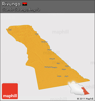 Political 3D Map of Rivungo, single color outside