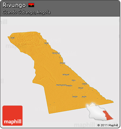 Political 3D Map of Rivungo, single color outside