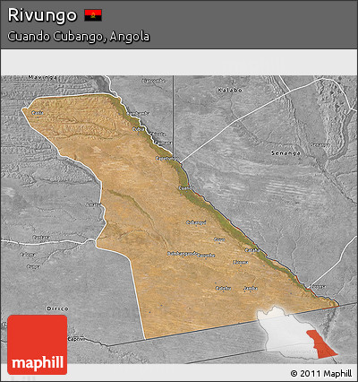 Satellite 3D Map of Rivungo, desaturated