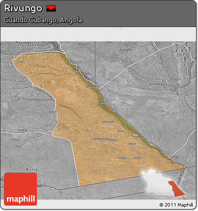 Satellite 3D Map of Rivungo, desaturated