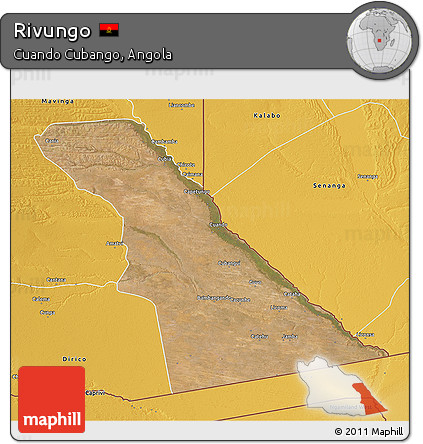 Satellite 3D Map of Rivungo, physical outside