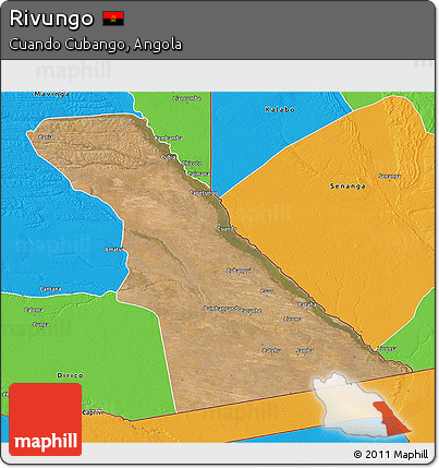 Satellite 3D Map of Rivungo, political outside