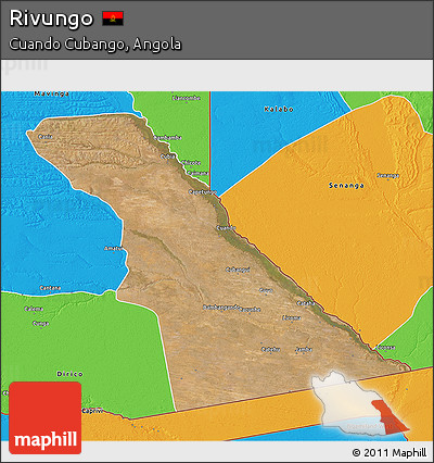 Satellite 3D Map of Rivungo, political outside