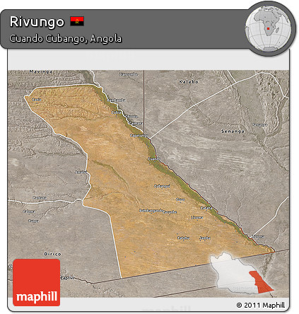 Satellite 3D Map of Rivungo, semi-desaturated