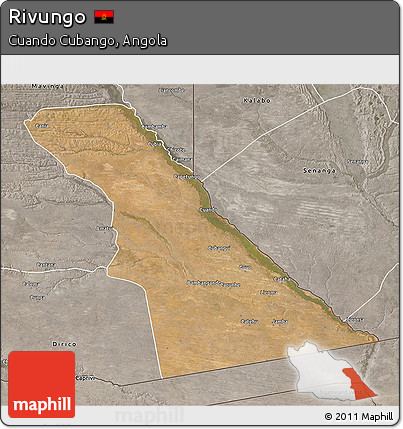 Satellite 3D Map of Rivungo, semi-desaturated