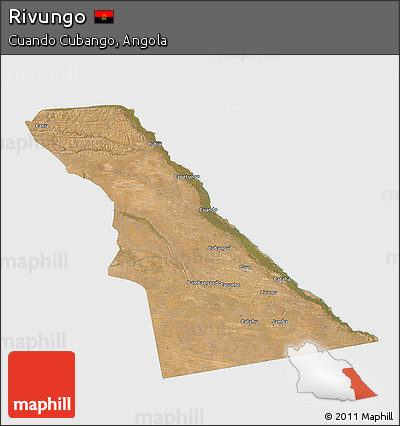 Satellite 3D Map of Rivungo, single color outside