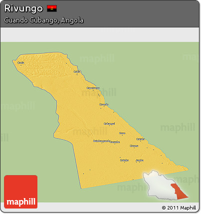 Savanna Style 3D Map of Rivungo, single color outside