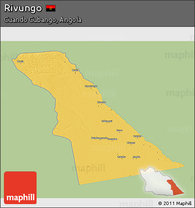 Savanna Style 3D Map of Rivungo, single color outside