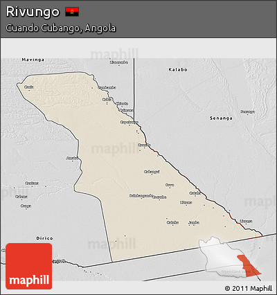 Shaded Relief 3D Map of Rivungo, desaturated