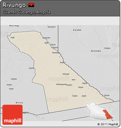 Shaded Relief 3D Map of Rivungo, desaturated