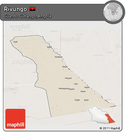 Shaded Relief 3D Map of Rivungo, lighten