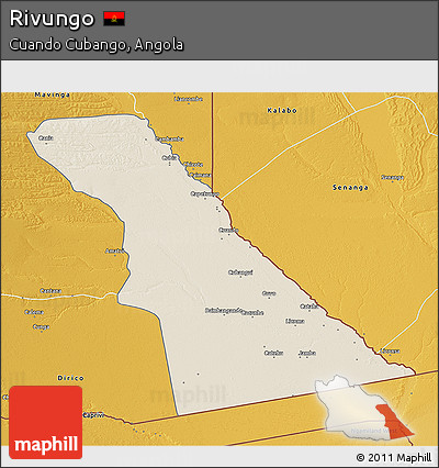 Shaded Relief 3D Map of Rivungo, physical outside