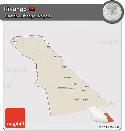 Shaded Relief 3D Map of Rivungo, single color outside