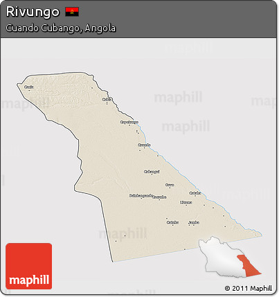 Shaded Relief 3D Map of Rivungo, single color outside