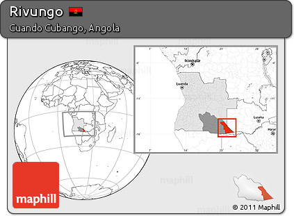 Blank Location Map of Rivungo, highlighted country, highlighted parent region, within the entire country