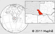 Blank Location Map of Rivungo, highlighted country