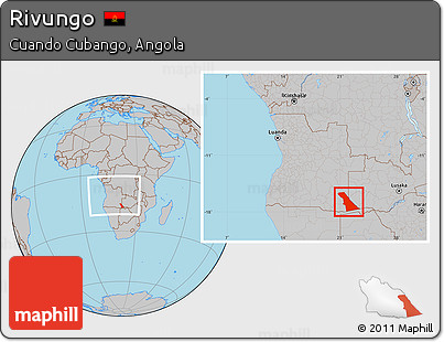 Gray Location Map of Rivungo, within the entire country
