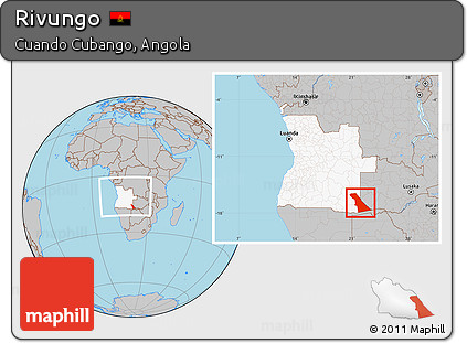 Gray Location Map of Rivungo, highlighted country, within the entire country