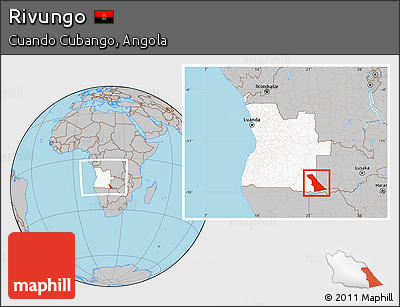 Gray Location Map of Rivungo, highlighted country, within the entire country